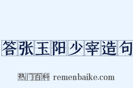 答张玉阳少宰造句是什么意思的图片